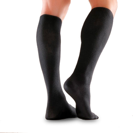 Bomull Knästrumpa (Bred) - Svart XXL