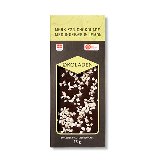 Choklad med ingefära/citron EKO 72%