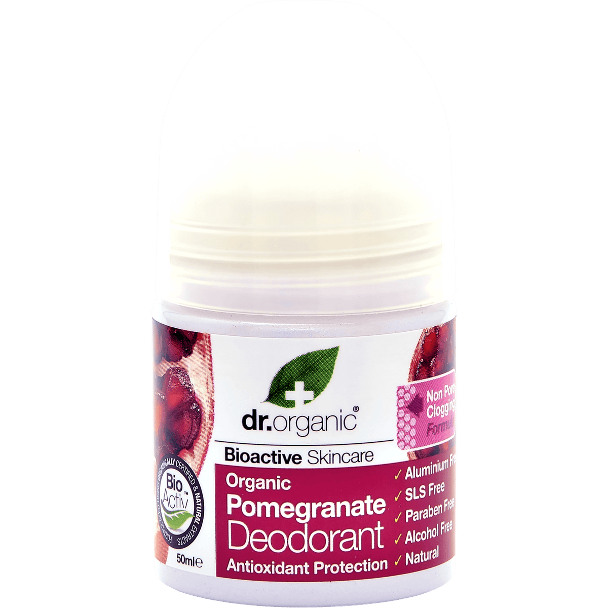 Dr. Organic Deo Roll On (50 ml) | Pomegranate