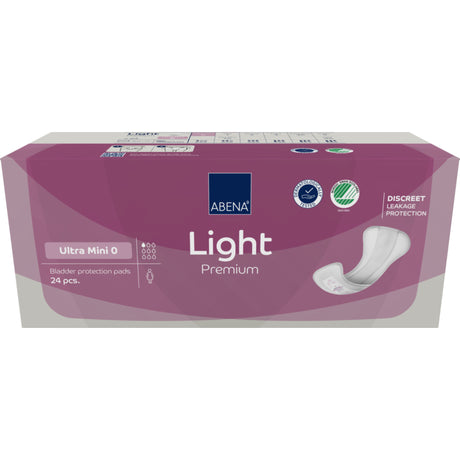 Light, Ultra Mini 0 Kroppsformat inkontinensskydd med silikonpapper, Premium