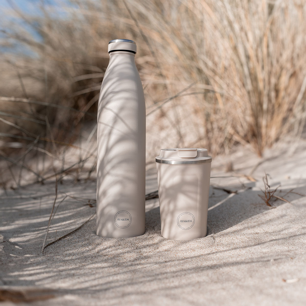 Termosmugg Rostfritt Stål Krämig Beige