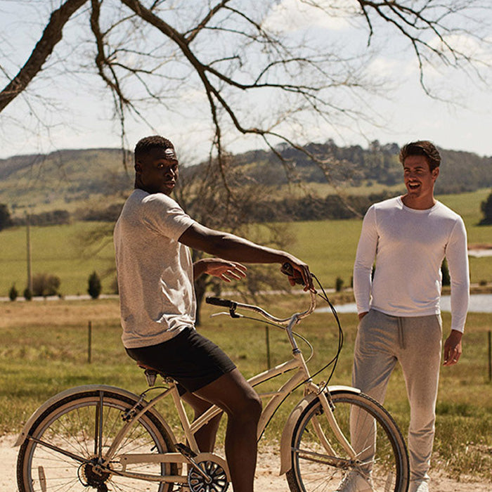 Bambu T-shirt Herr långärmad vit