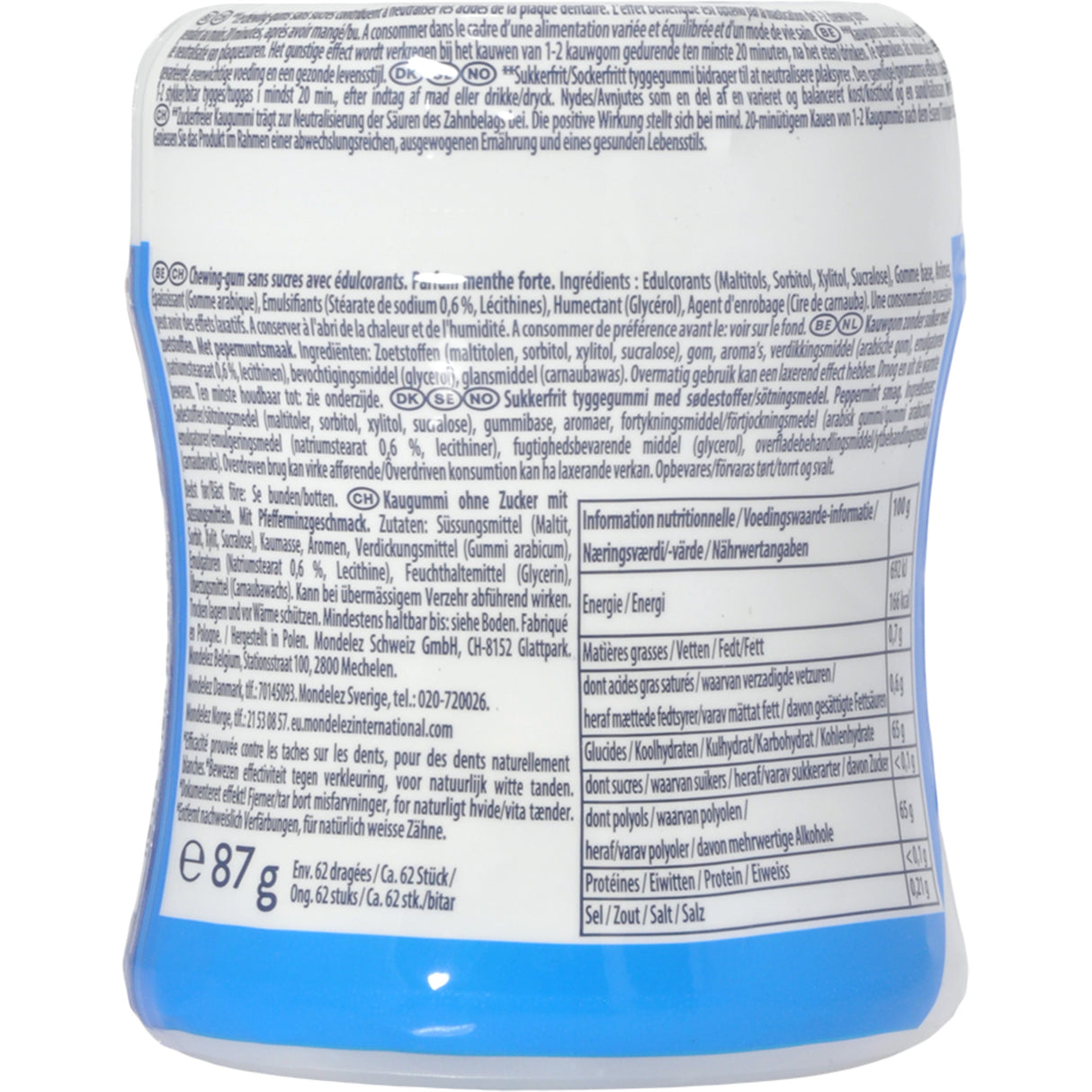 V6 White Cool Mint Tuggummi