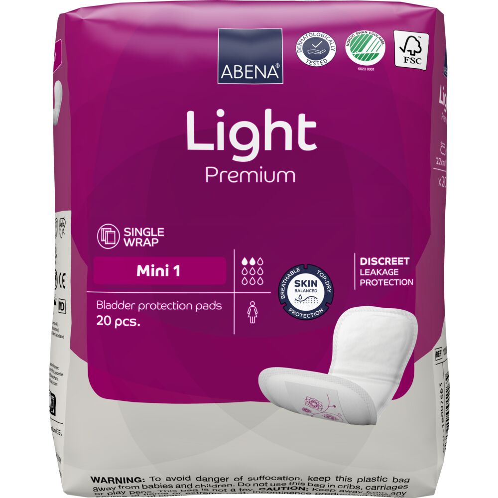 Abena Light Mini 1 Inkontinensskydd | 20 st