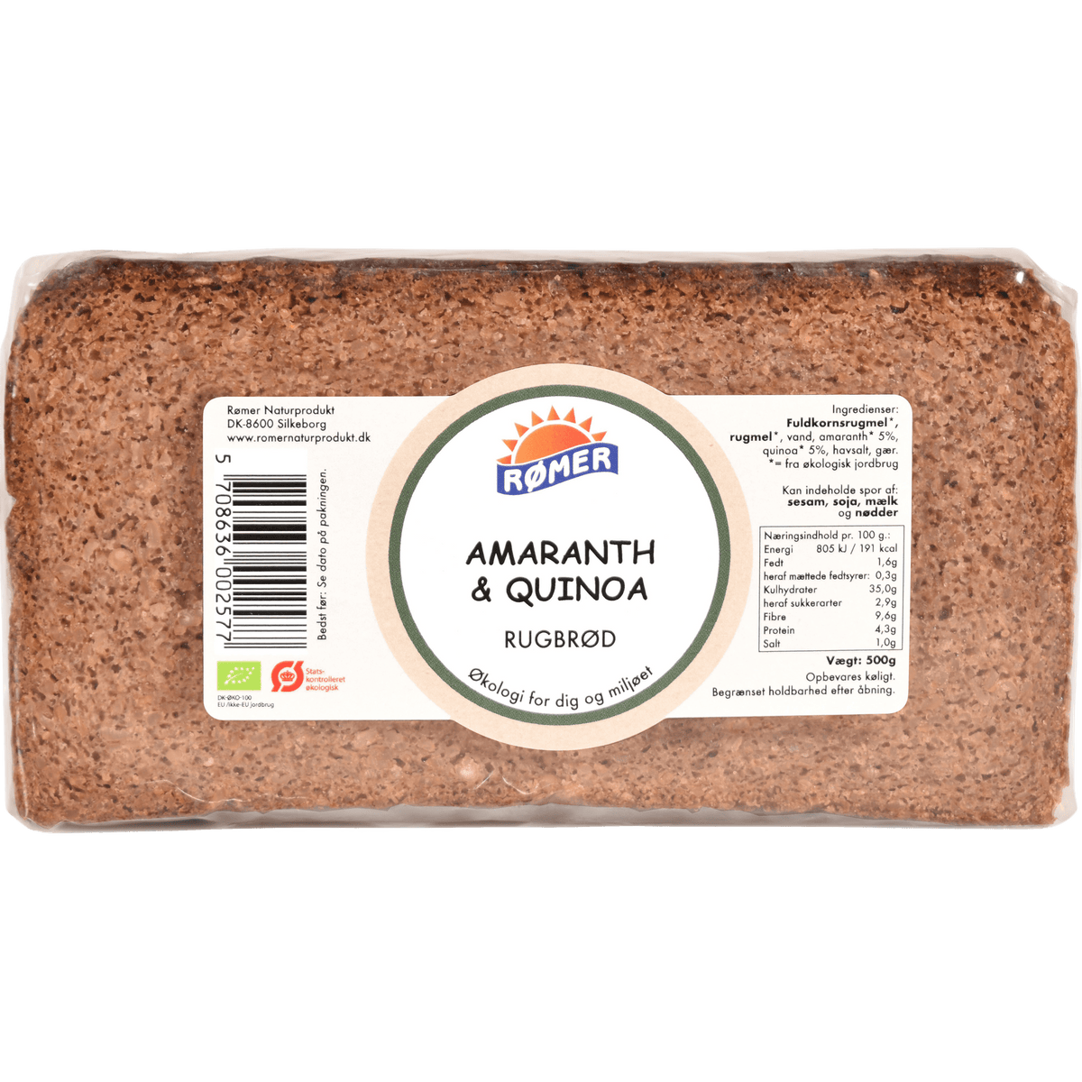 Rømer Amaranth Och Quinoa Bröd I Skivor Ekologisk | 500 g