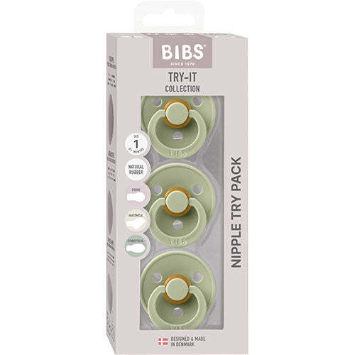 BIBS Try-it Colour Size 1 Sage 3 PACK