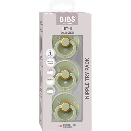 BIBS Try-it Colour Size 1 Sage 3 PACK