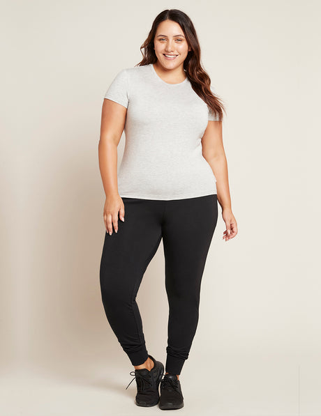 Bambu T-shirt Rund Hals Dam i Ljusgrå