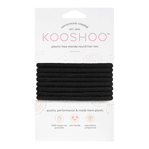Hårgummiband Svart plastfri 8 st (stora)