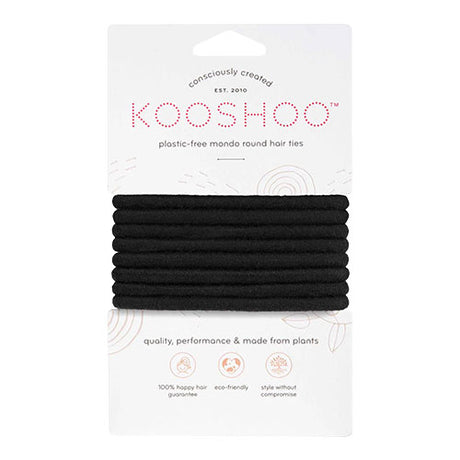 Hårgummiband Svart plastfri 8 st (stora)