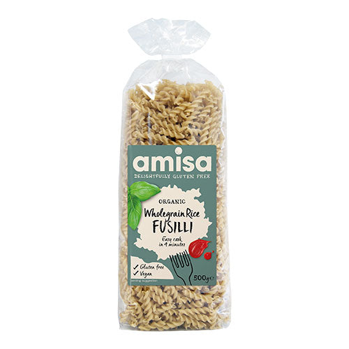 Amisa Glutenfri Fullkornsris Fusilli Pasta EKO
