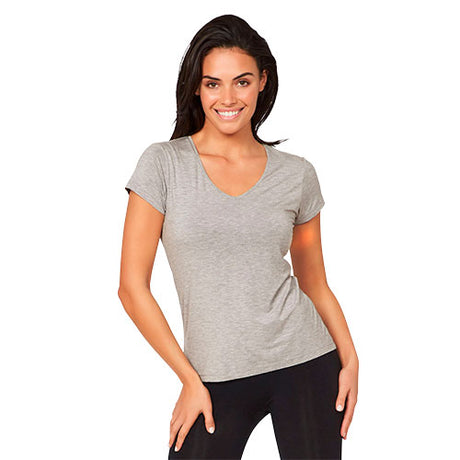 Women´s V-Neck T-Shirt lysegrå  str. M