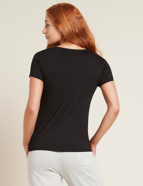 Bambu T-shirt Dam V-ringad Svart