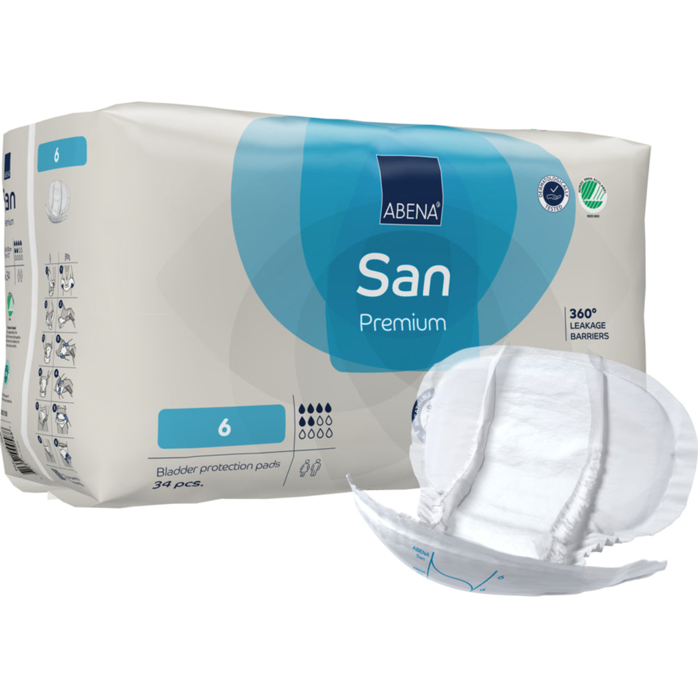 San 6, Kroppsformat Inkontinensskydd med tejp, Premium