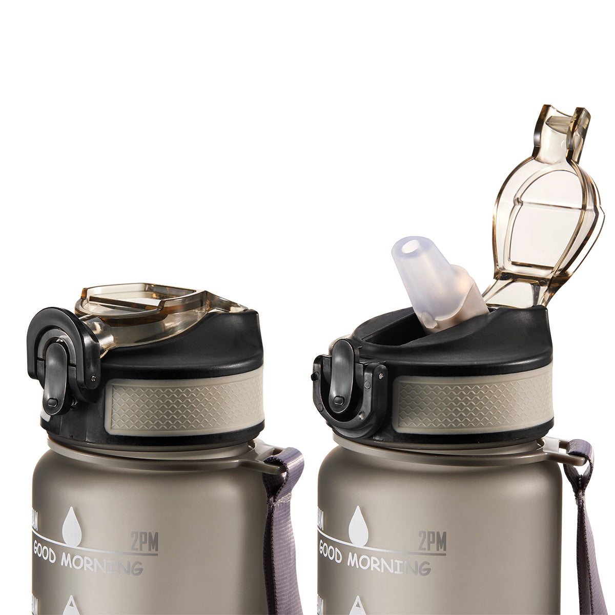 Motivational Water Bottle (Motivationsflaska) 1 Liter Svart