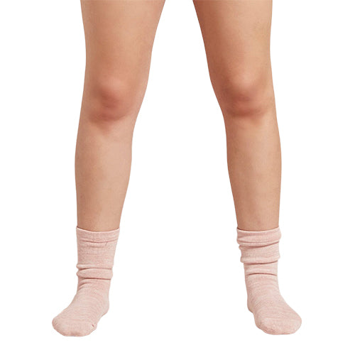 Women´s Chunky Bed Sock Dusty Pink/hvid Space Dye