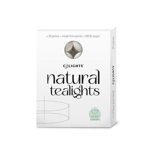 Värmeljus 20 st med biologiskt nedbrytbar hållare