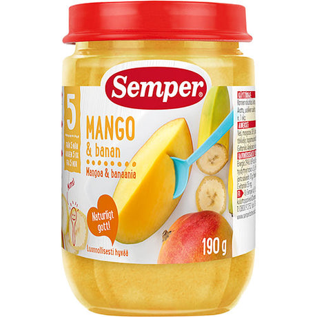 Fruktpuré med mango & banan från 5 mån.