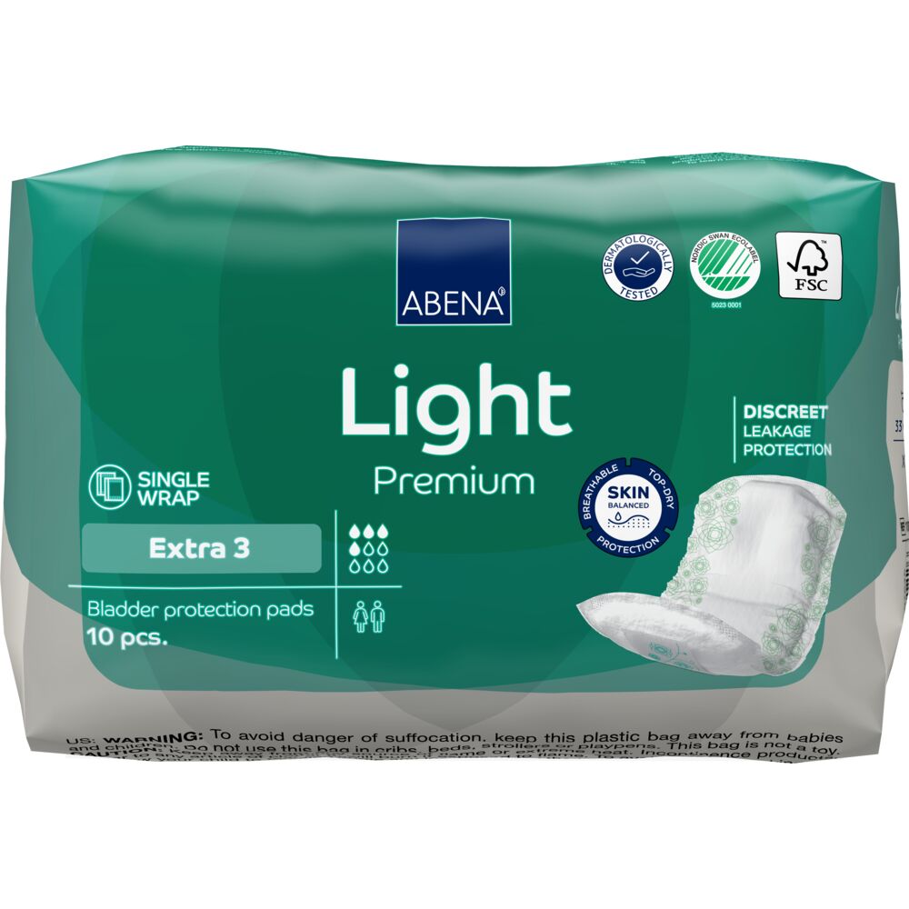 Abena Light Extra 3 Inkontinensskydd | 10 st