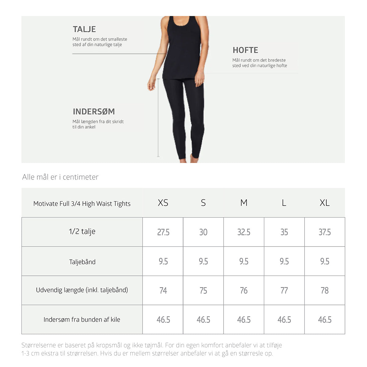 Bambu High Waisted Motivate Tights 3/4 Svart