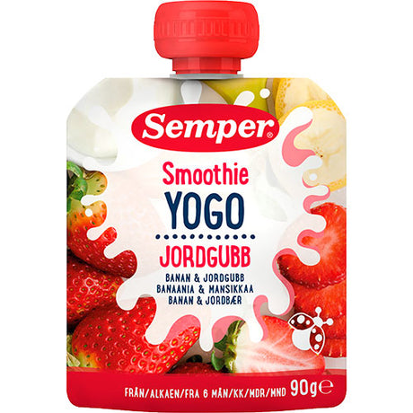 YOGO Smoothie med banan & jordgubbar från 6 mån.