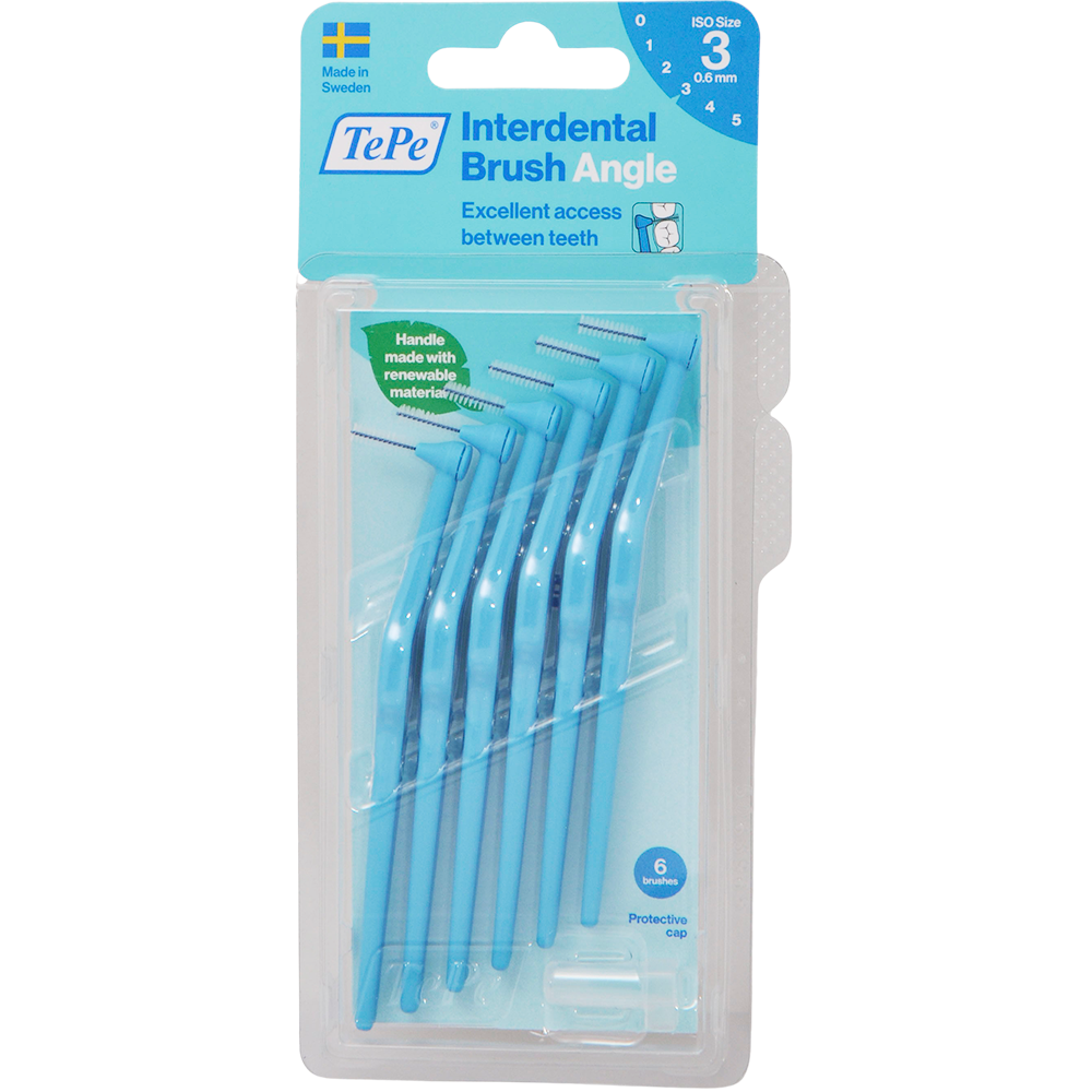 TePe Brush Angle Interdentalborstar Blå | 6 st