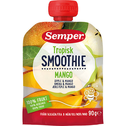 Tropisk fruktsmoothie med mango & äpple från 6 mån.