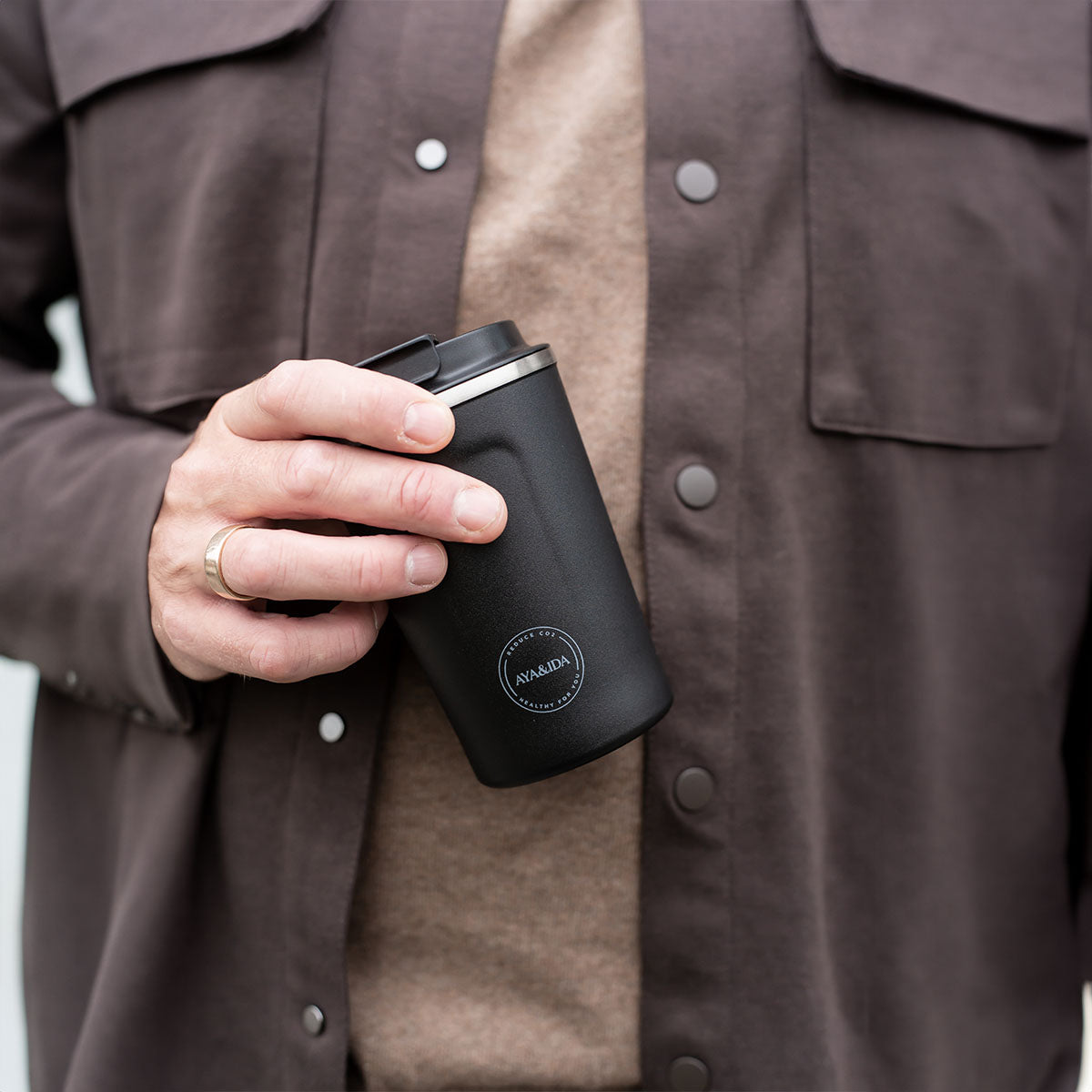 Termosmugg Rostfritt Stål Mattsvart