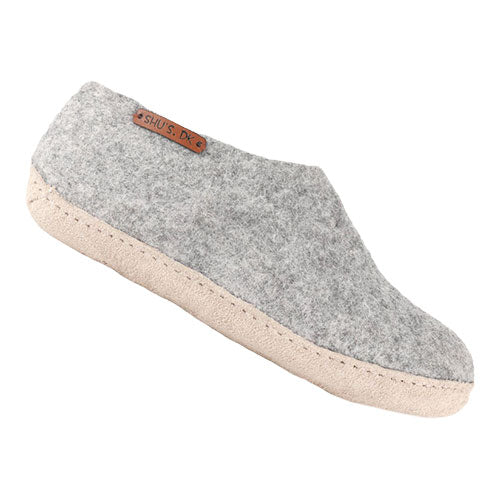 SHU`S hjemmesko med læder sål - Light Grey 41