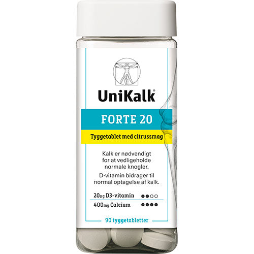 UniKalk Forte 20 tyggetablet | 90 tabletter