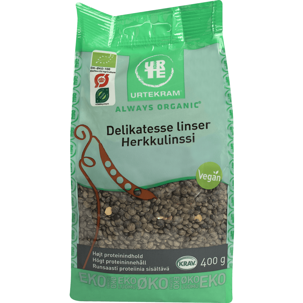 Urtekram Gröna Linser Franska Ekologisk | 400 g