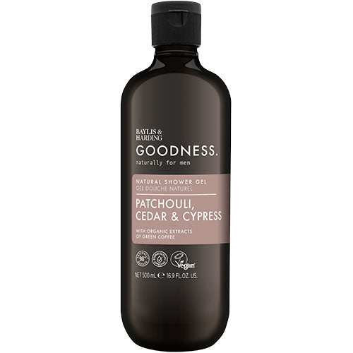 Goodness Men Patchouli, Cedar & Cypress Shower Gel
