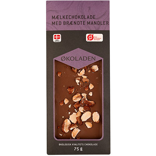 Mjölkchoklad med rostade mandlar Eko