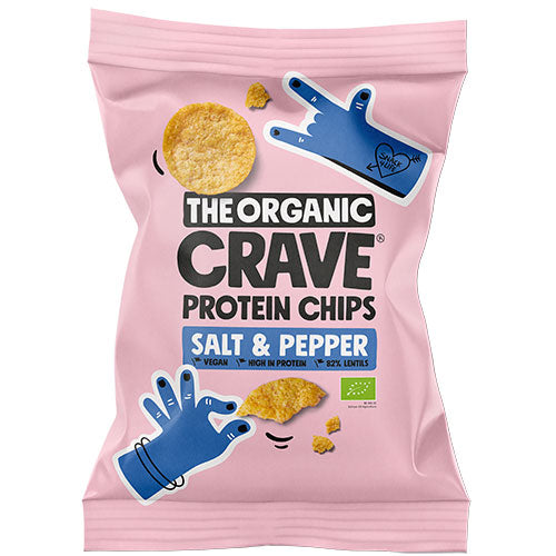 Veganska proteinchips med salt & peppar Ø