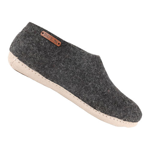 SHU`S hjemmesko med læder sål - Dark Grey 40