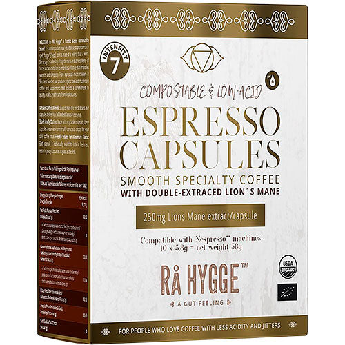 Rå Hygge Espresso Capsules Med Lion's Mane Extract Ekologisk | 10 Kapslar