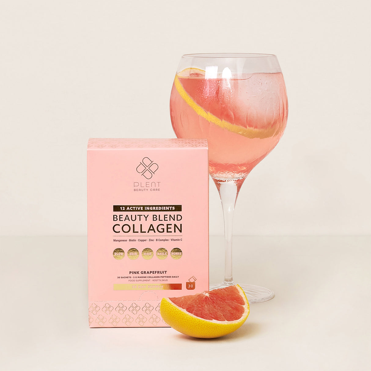 Plent Beauty Blend Collagen 30 x 5 g | Pink Grapefruit