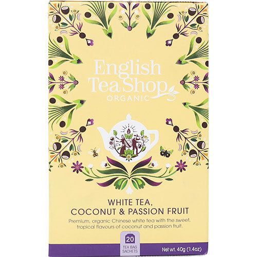 English Tea Shop Vit Te, Kokos & Passionsfrukt, 20 Påsar EKO | 20 påsar