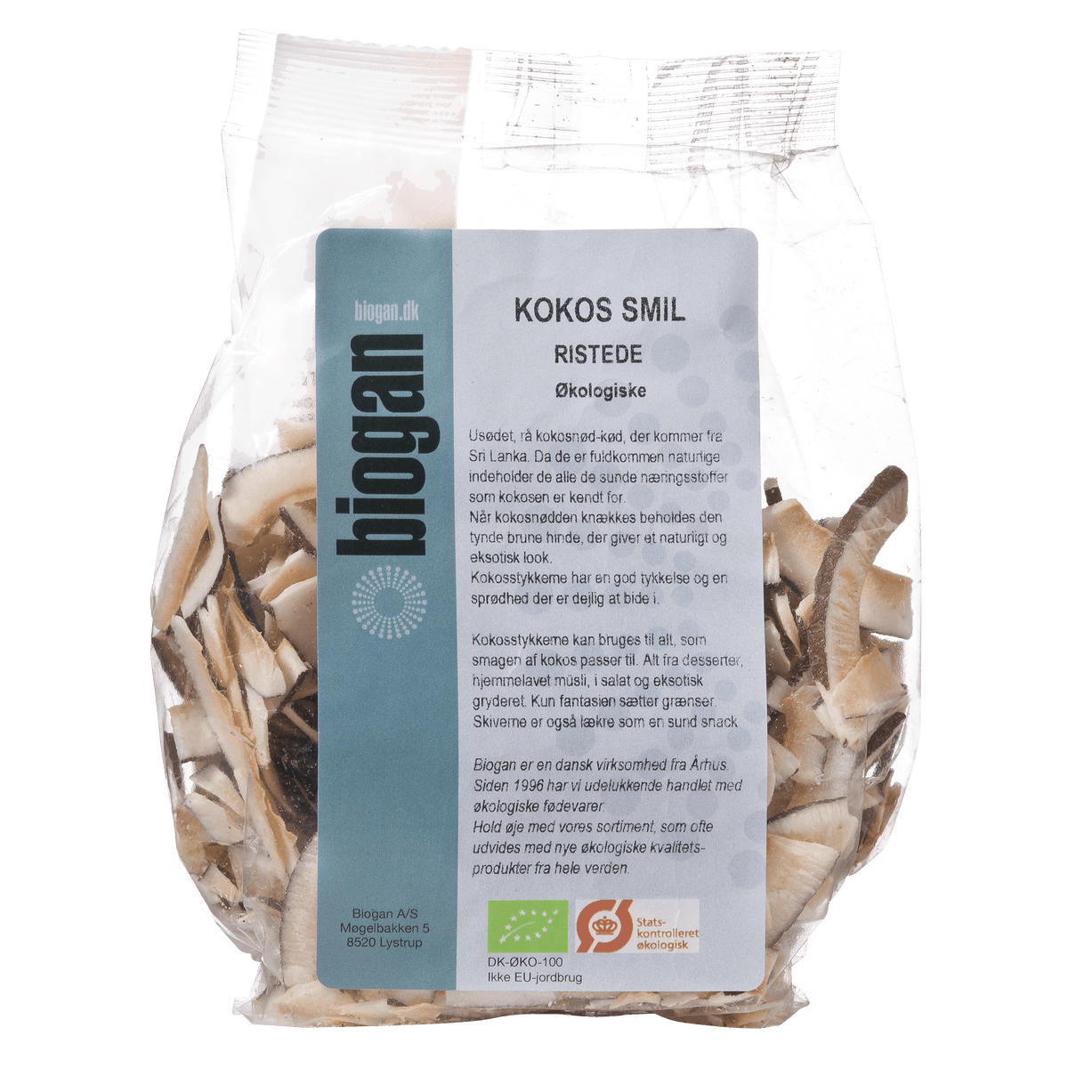 Biogan Rostad kokos med skal Ekologisk | 175 g