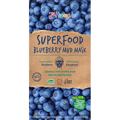 Ansiktsmask Mud Superfood Blåbär 7th Heaven