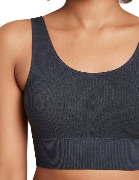 Bambu BH Ribbed Seamless Storm Mörkgrå