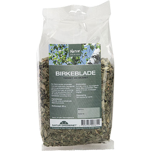 Tørrede, skårede birkeblade