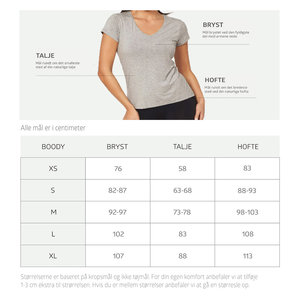Bambu T-shirt V-hals Dam Vit
