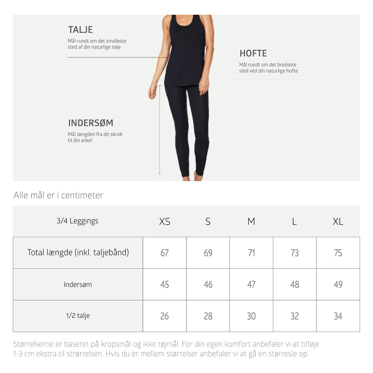 Bambu 3/4 Leggings Svart