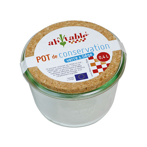 Förvaringsglas m. korklock 0,4 L