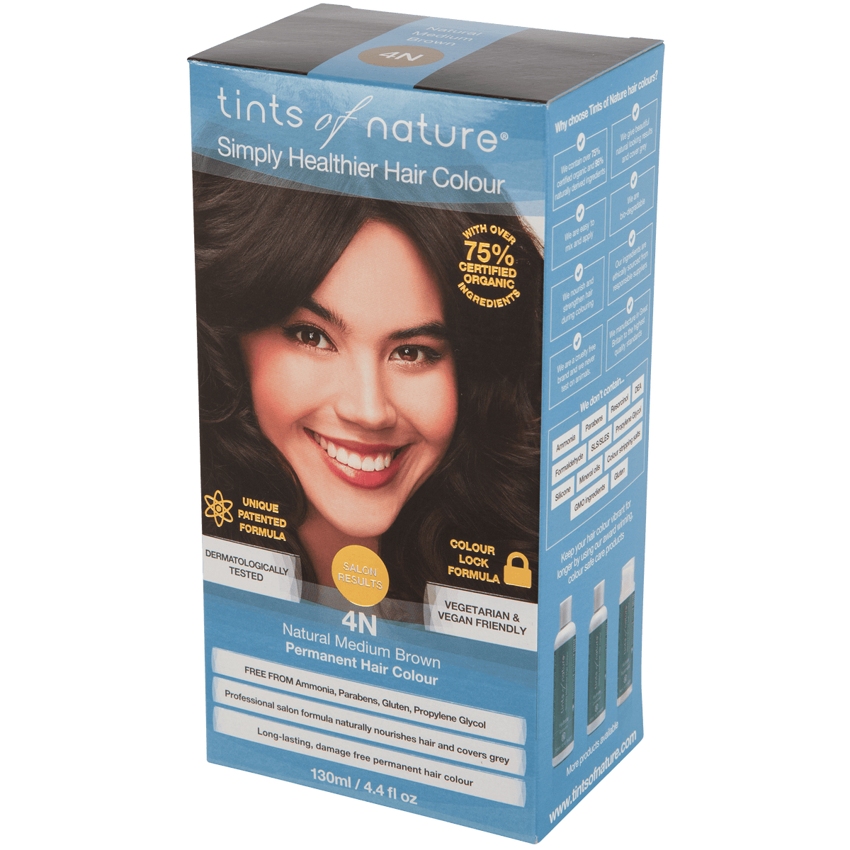 Tints of Nature Permanent Hårfärg | Naturlig Medium Brun 4N