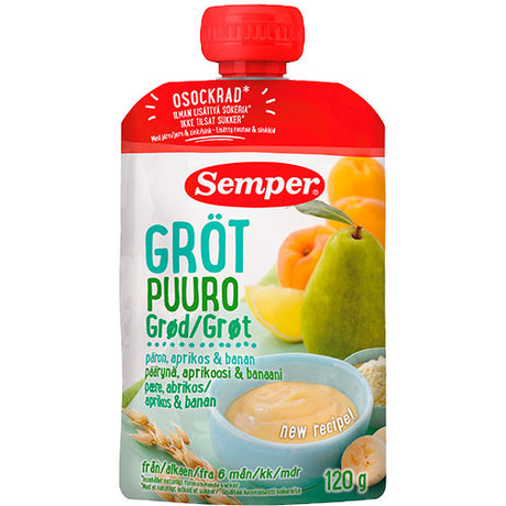 Fruktpuré med päron, aprikos & banan från 6 mån.
