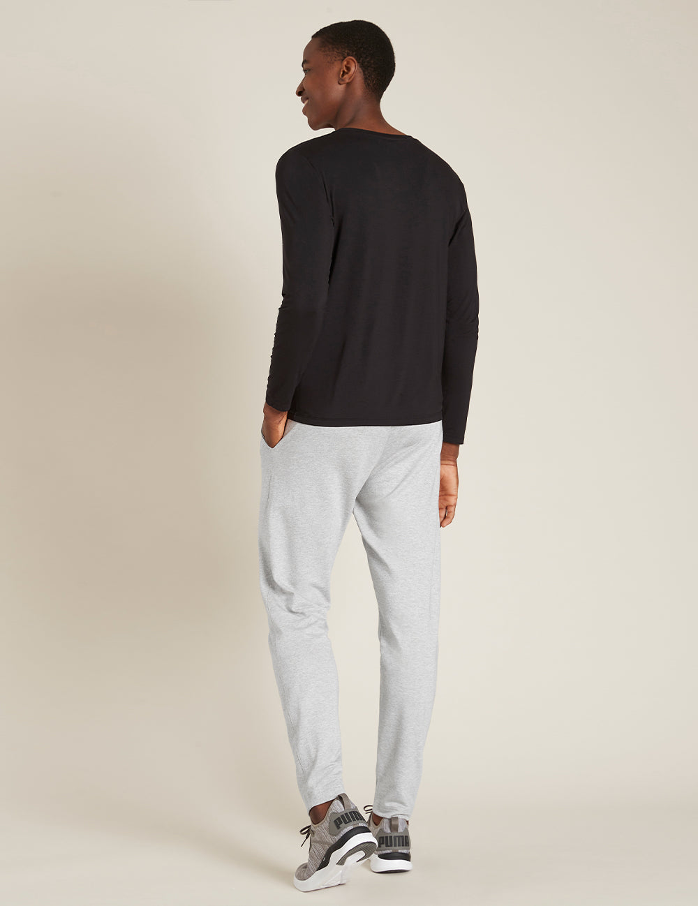 Bambu långärmad T-shirt Herr i svart