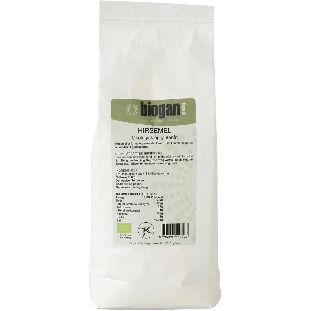 Biogan Hirsemjöl Glutenfri Ekologisk | 1 kg