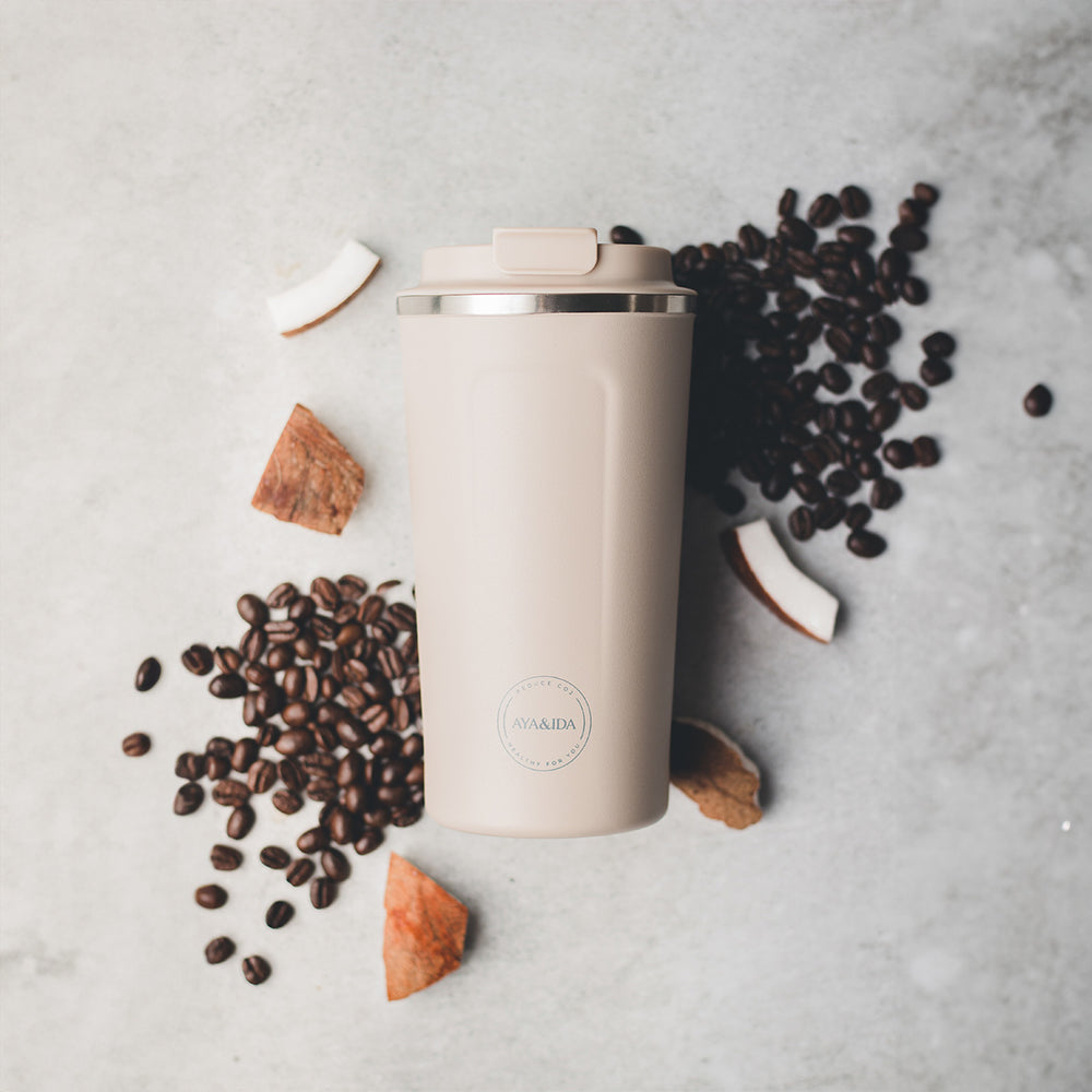 Termosmugg Rostfritt Stål Krämig Beige